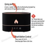 250ml flame humidifier 1/3/5h usb smart timing led electric aroma diffuser simulation fire night lamp