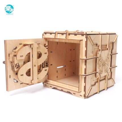 3d puzzles wooden password treasure box mechanical transmission puzzle
