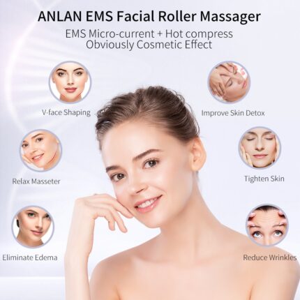 Anlan ems face roller electric v face massagers microcurrent face lift beauty machine slimmer double chin massage skin care tool