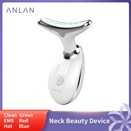 Neck face beauty device 3 colors led photon therapy skin tightener