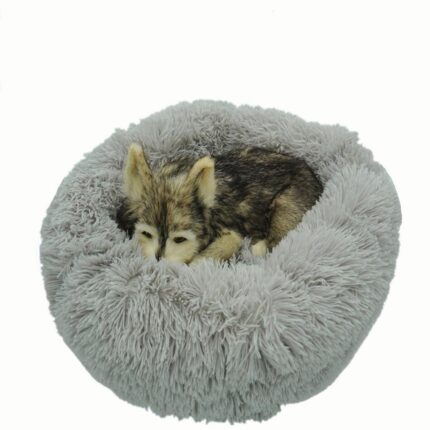 Calming dog bed sofa round plush mat for dogs