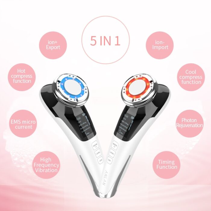 Ems facial massager led light therapy sonic vibration wrinkle removar
