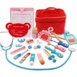 Kids wooden medical kit role play classic toy