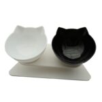 Non-slip double cat bowl dog bowl with stand