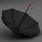 New wooden long vintage travel umbrella