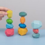 On sale 10pcs stacking building balance block wooden stacking toy