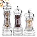 Pepper grinder- acrylic salt and pepper shakers adjustable coarseness by ceramic rotor kitchen accessories