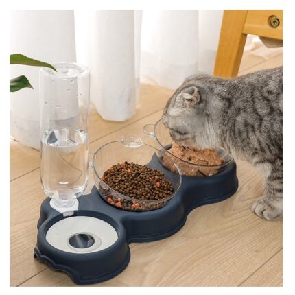 Pet bowl cat bowl dog bowl automatic drinking bowl cat food bowl anti slip double bowl easy to clean pet supplies cat supplies