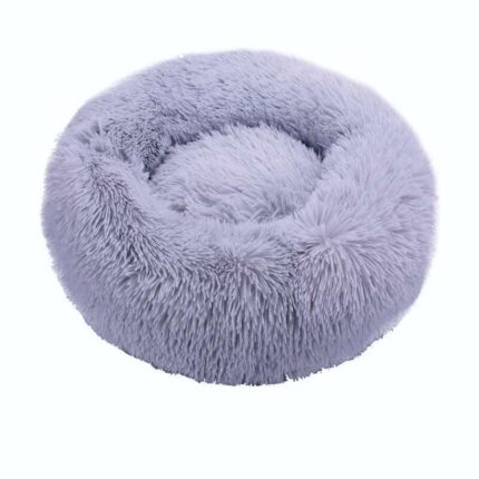 Round cat beds house soft long plush best pet dog bed for dogs
