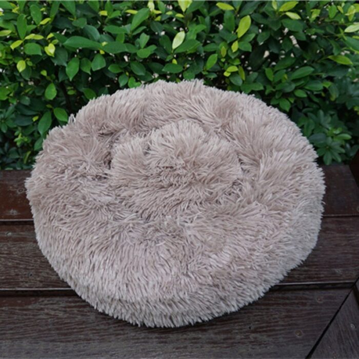 Soft dog bed round washable plush cat bed