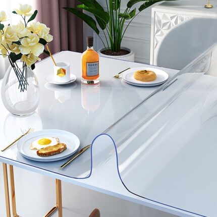 Soft glass tablecloth transparent waterproof pvc table mat