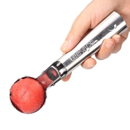 Stainless steel ice cream scoop with trigger,