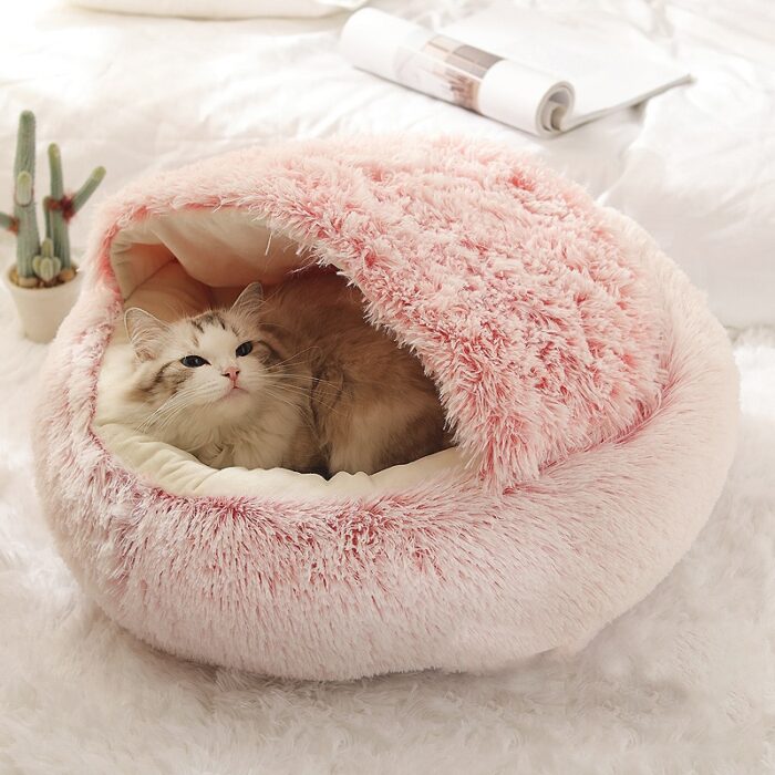 Winter 2 in 1 cat bed round warm pet bed