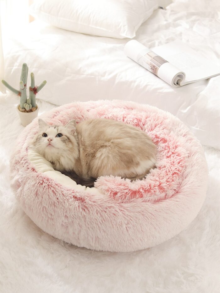 Winter 2 in 1 cat bed round warm pet bed