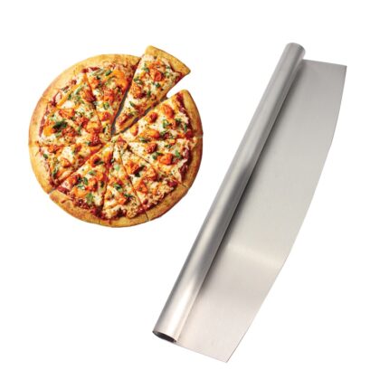 14-inch pizza cutter sharp rocker blade. food grade 18/8 (304) stainless steel. best way to cut pizzas and more