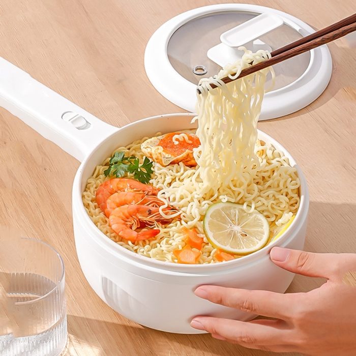 220v electric cooker multi-function all-in-one pot double layer household noodle cooker non-stick pot hot pot kitchen tool 1.5l