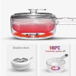 220v electric cooker multi-function all-in-one pot double layer household noodle cooker non-stick pot hot pot kitchen tool 1.5l