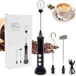 3 in 1 wireless milk frother handheld foam maker for lattes coffee whisk mixer foamer for cappuccino frappe matcha frothing wand