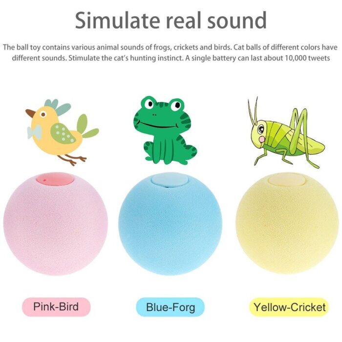 3 pcs smart cat toys interactive ball catnip cat training toy pet playing ball pet squeaky supplies products toy for cats