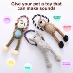 3pcs dog chew toys cute elephant monkey lion shape pets squeak sound toy soft plush puppy playing training doll toys