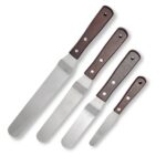 4-pcs stainless steel cake spatula with wooden handle – multipurpose use for home, kitchen, bakery, cooking