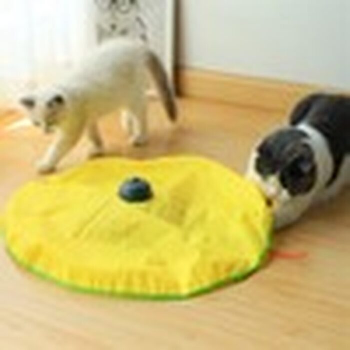 4 speeds funny automatic cat toy electric motion undercover fabric moving mouse tail battery powered interactive toy for kitten