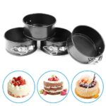 4 inch springform pans set, carbon steel baking pan / non-stick mini cake pans, round bakeware cheesecake pan