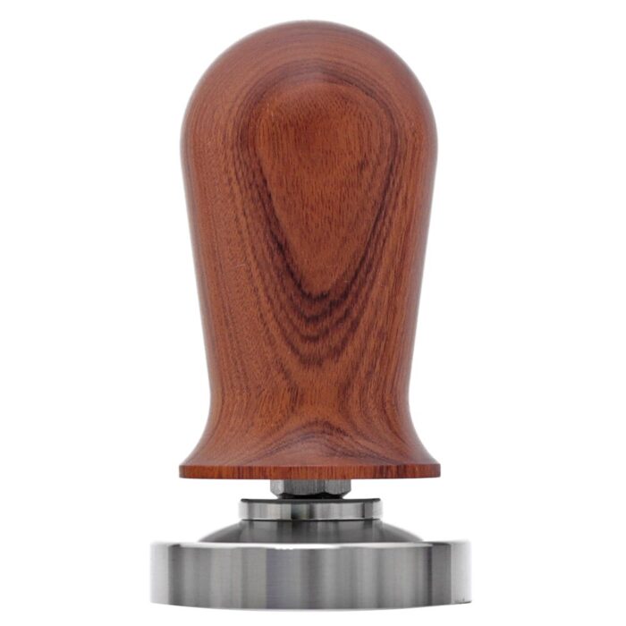 51/53/58mm calibrated espresso tamper, calibrated coffee tamper with spring loaded wooden handle stainless steel flat base