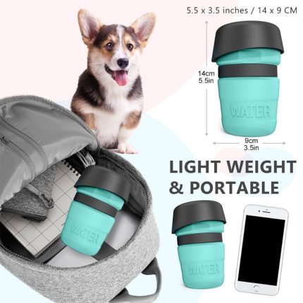 520ml dog water bottle silicone portable foldable pet feeder bowl squeeze water bottle pet outdoor travel drinking bowl bpa free