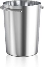 58mm dosing cup, brushed silver, 100% stainless steel, espresso coffee dosing cup, fits 54mm breville portafilters