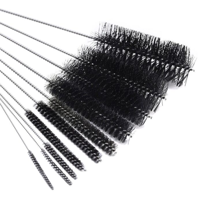 8 inch nylon tube brush set cleaning brush set for drinking straws, glasses, keyboards, jewelry cleaning, set of 10
