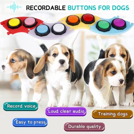 8pcs dog talking button with eva mat abs recordable talking buttons free stickers for cat dogs pets speech training toys
