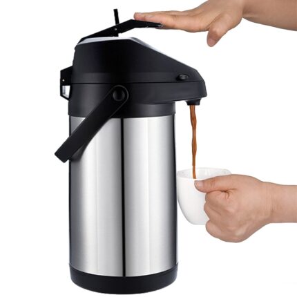 Airpot hot & cold drink dispenser, coffee dispenser, stainless steel thermos urn