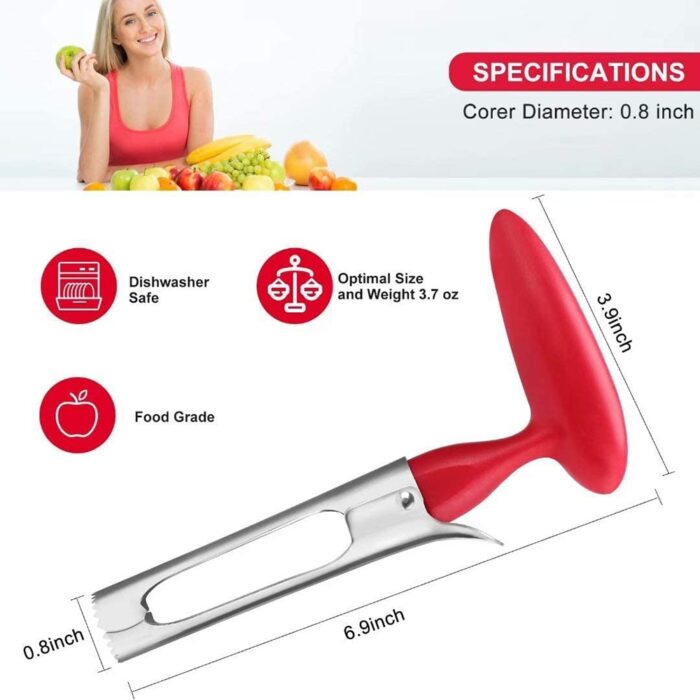 Apple corer – easy to use durable apple corer remover for pears, bell peppers, fuji, honeycrisp and gala – best kitchen gadgets