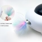 Automatic steering cat toy with feather smart teaser ufo interactive electric turntable catching training toy