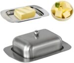Butter dish, stainless steel butter dish with lid – solid cheese/butter container – butter cheese storage box – ideal butter kee