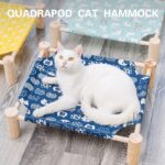 Camping cat bed hammock solid wood pet bed for cats dogs removable heat proof anti-cool off the ground pet sofa cat accessories