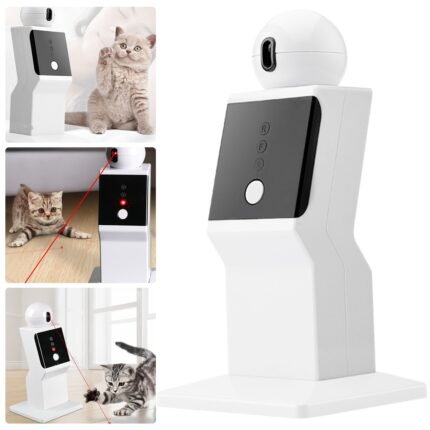Cat laser toy automatic 360 degree rotating random moving interactive kitten laser toys for indoor pet red dot exercising toys