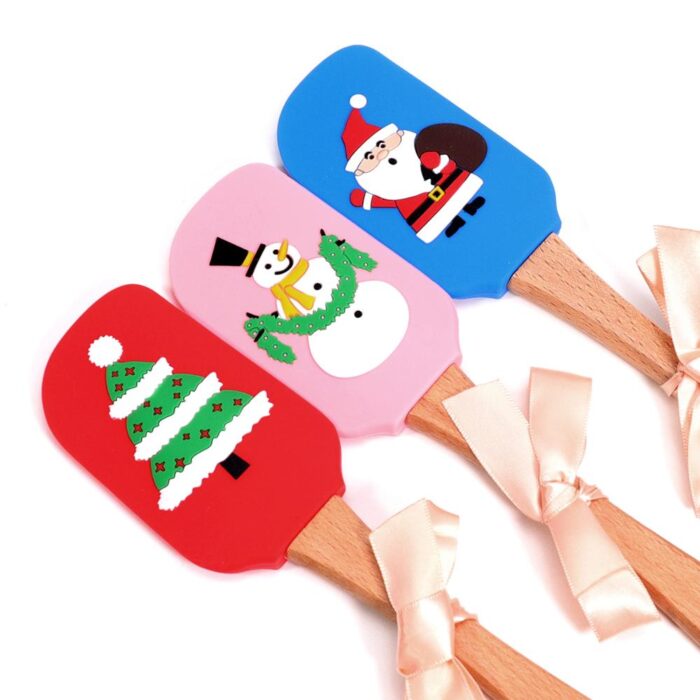 Christmas cake decorating spatula, silicone spatulas – great for christmas decorating, gifts and baking