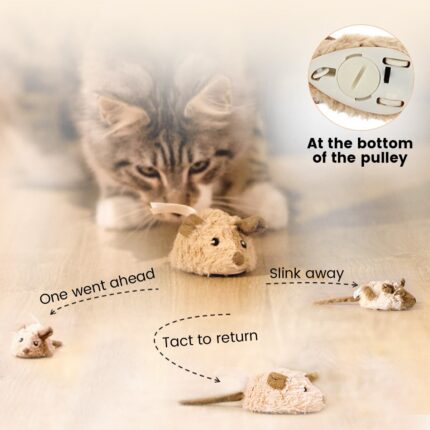Creative funny cat toy mini mice shape soft plush automatic moving mouse pet interactive squeaky toys cats supply