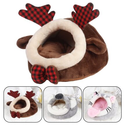 Cute guinea pig house bed cotton cage for small animal mice rat nest bed hamster house small pets soft warm sleeping beds