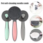 Dog cat hair remover brush pet grooming slicker needle comb removes tangled self cleaning pets supplies accessories