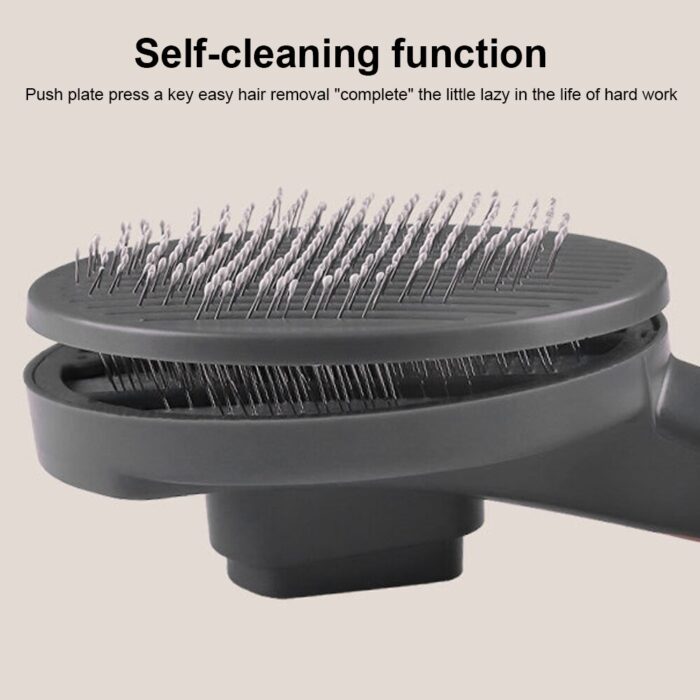 Dog cat hair remover brush pet grooming slicker needle comb removes tangled self cleaning pets supplies accessories