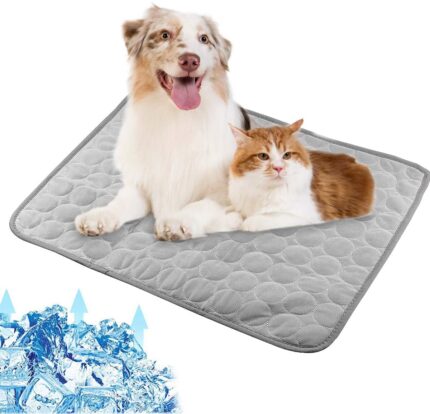 Dog cat mat bed self cooling non toxic pad pet ice washable silk fabric soft summer sleeping mattress breathable accessories xxl
