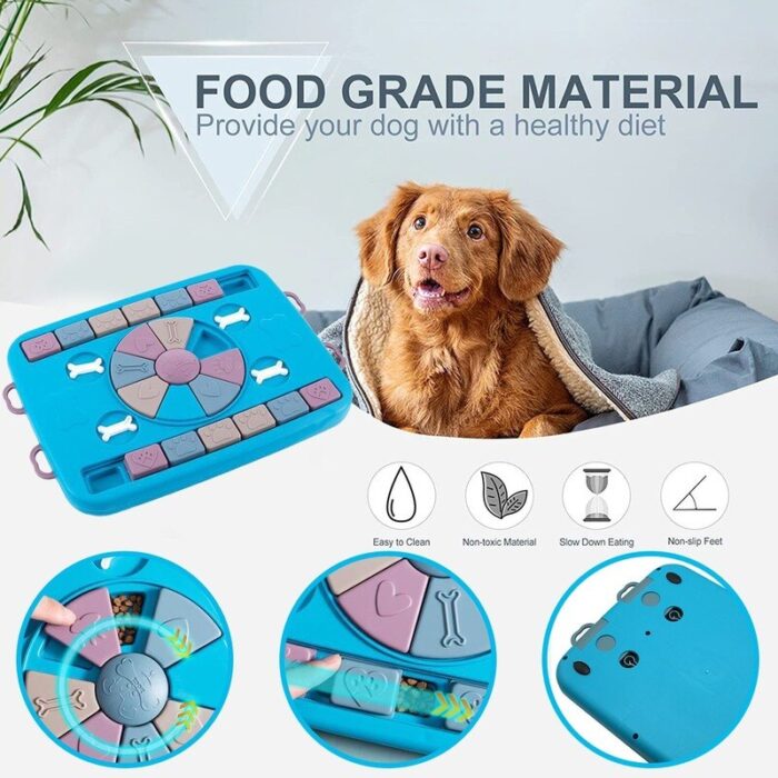 Dog puzzle feeding toy iq training slow feeding bowl toys interactive pet dogs food dispenser slow feeder toy for puppy