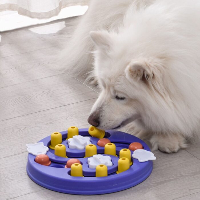 Dog puzzle toys increase iq interactive slow feeding disc toy non slip playing training feeder plate for small medium large dogs