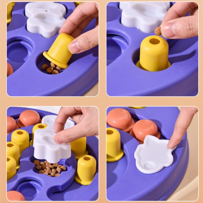 Dog puzzle toys increase iq interactive slow feeding disc toy non slip playing training feeder plate for small medium large dogs