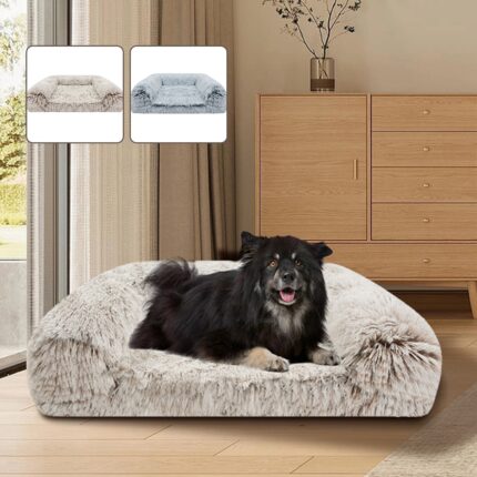 Dog sofa bed long plush rectangle detachable dogs kennel thick sponge mat anti-slip pets product winter warm sleep beds