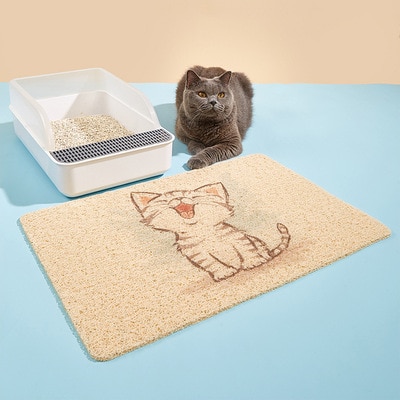 Easy-to-clean cat litter mat pet food pvc mat waterproof non-slip pet feeding bowl mat tray for cats dogs