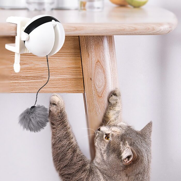 Electric automatic lifting plush ball for cats plastic kitten smart interactive ball teaser toys funny cat product